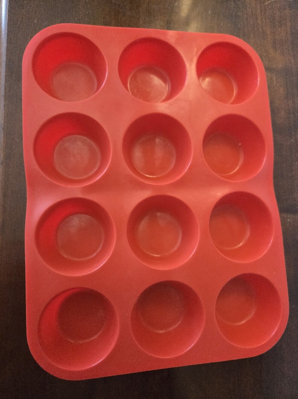 4/$15 Red Silicone 12-Cavity Muffin Cupcake Baking Pan Bakeware Kitchen Essentia